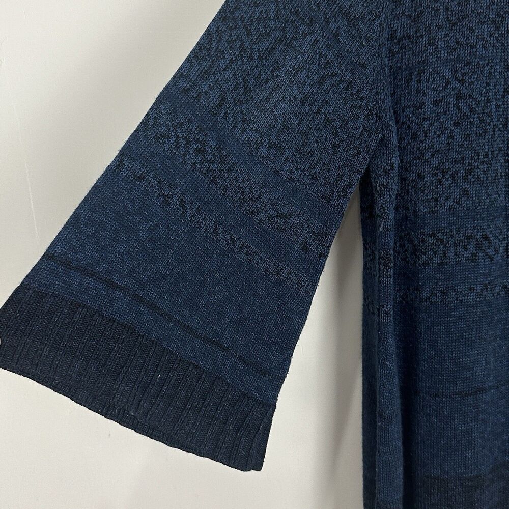 Peruvian Connection Ombre Blue Pima Cotton Cardigan Sweater Boho Size Large - Picture 5 of 12